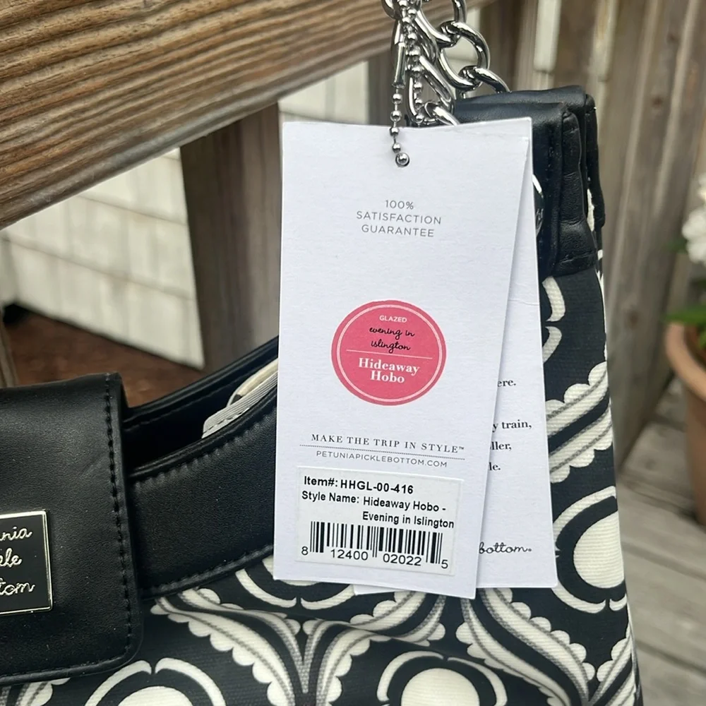Petunia Pickle Bottom Evening in Islington Hideaway Hobo Diaper Bag,NWT